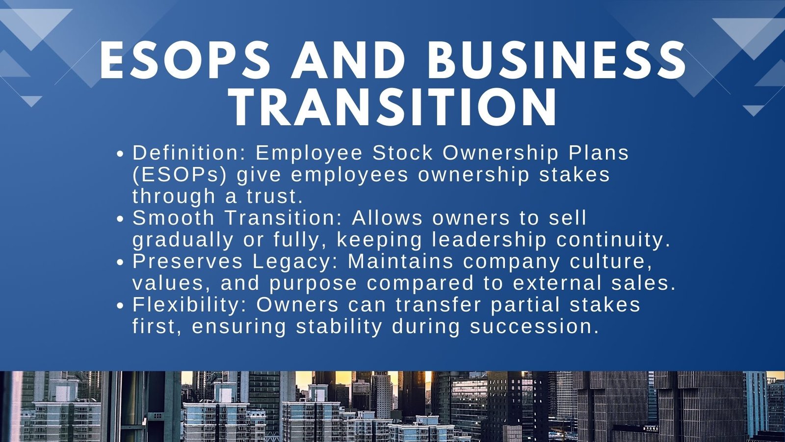 How ESOPs Support Business Transition and Retention