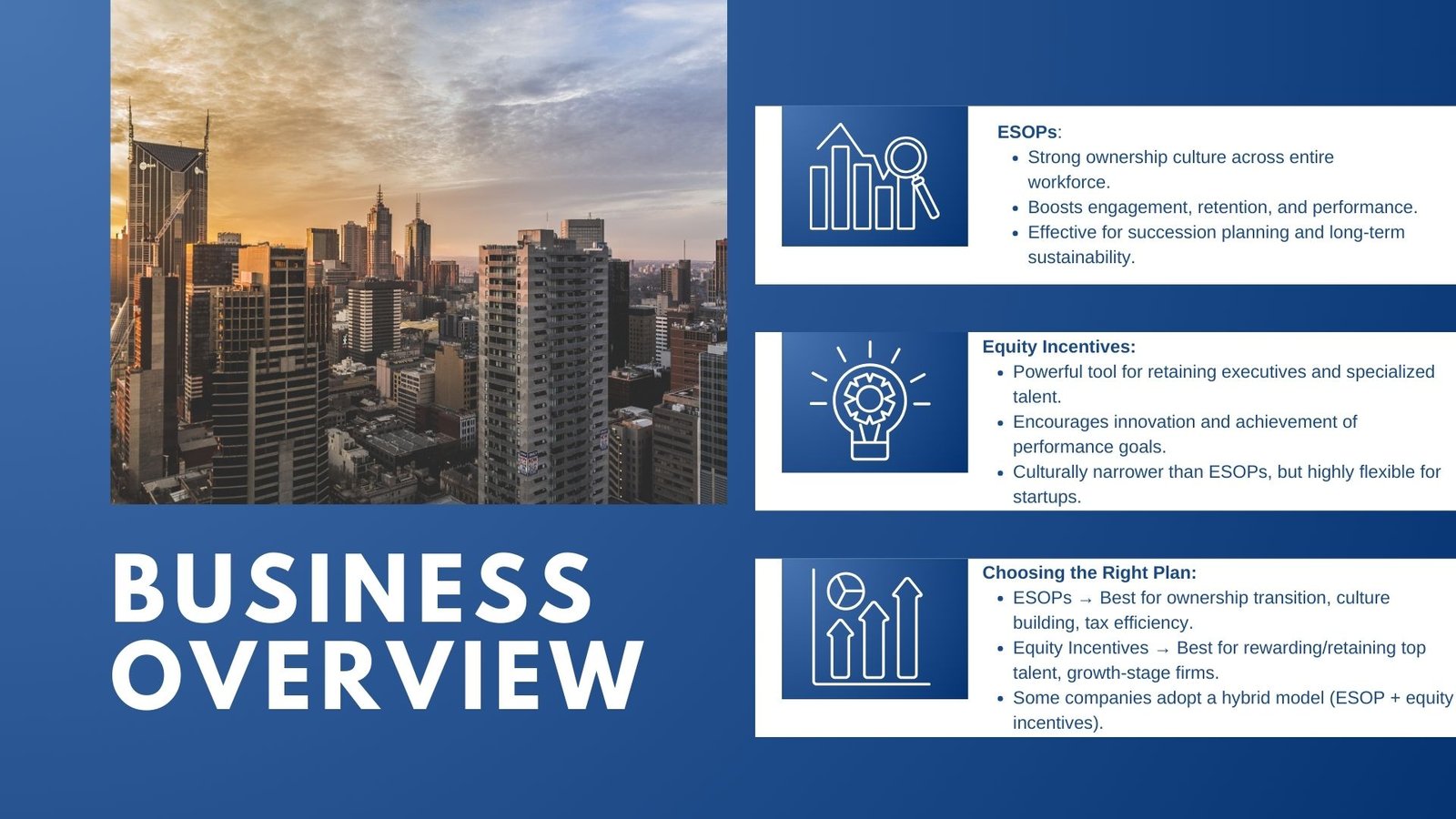 How an ESOP Compares to an Equity Incentive Plan