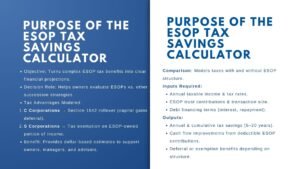 ESOP Calculator Guide to Project Employee Stock Ownership Plan Tax Benefits