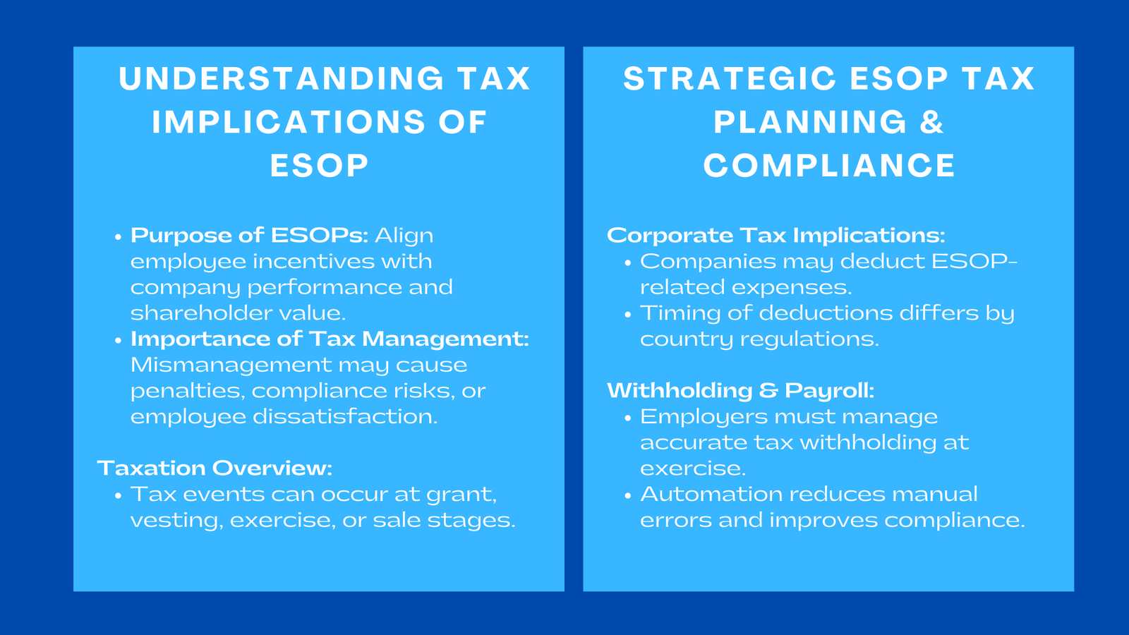 Tax Implications of ESOP